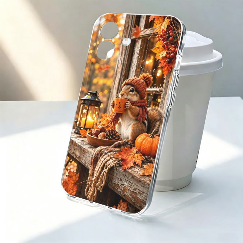 Phone Cases For Iphone 16 - Cartoon Animal Squirrel Silicone Phone Case