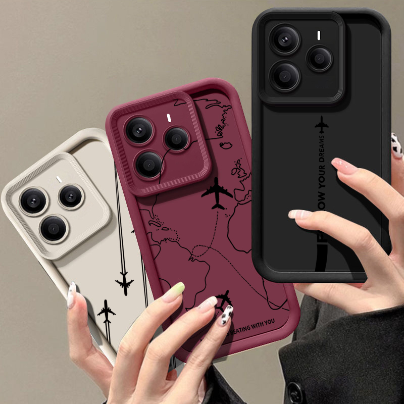 Phone Cases Xiaomi 15 - Airplane Route Pattern TPU Phone Case