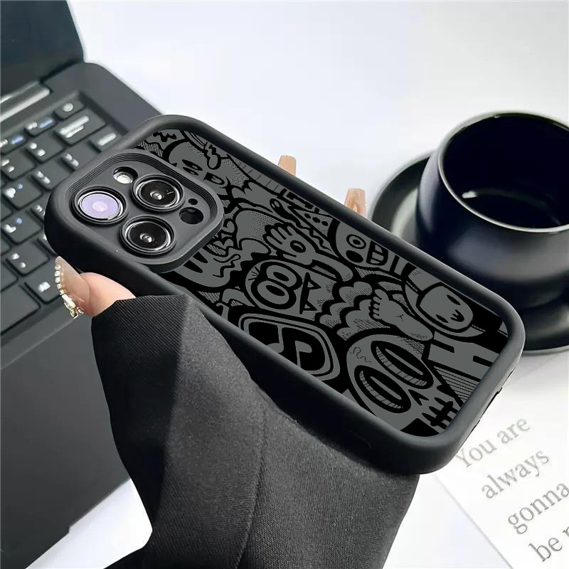 Black Graffiti Phone Case For  - огляд і ціна Phone Cases Xr Iphone
