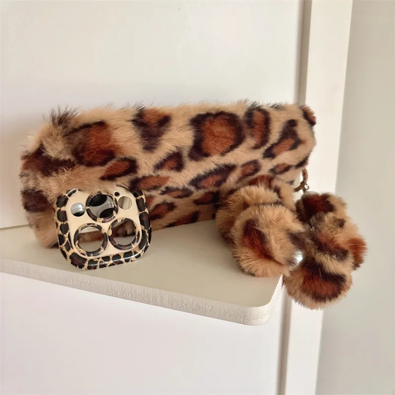 Fashion Leopard Furry Plush Le - огляд і ціна Phone Cases For Iphone 16